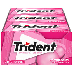 Trident Sugar Free Bubblegum Chewing Gum 14 pk