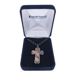 Montana Silversmiths Unisex Faded Glory Cross Black Necklace Brass Water Resistant