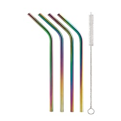 Harold Import Multicolored Stainless Steel Straws