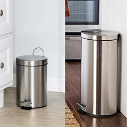 Honey-Can-Do 30 L Silver Stainless Steel Step Trash Can