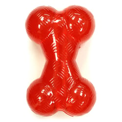 Spot Play Strong Red Solid TPR Rubber Bone 1 pk