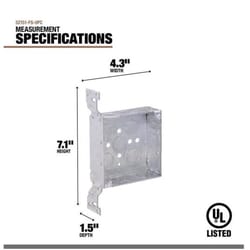 Southwire New and Old Work 21 cu in Square Galvanized Steel Weatherproof Box Silver