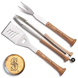 Baseball BBQ MLB Stainless Steel Natural Grill Tool Set 1 pk