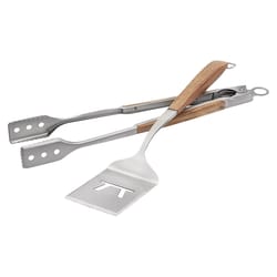 Outset Jackson Stainless Steel Brown/Silver Grill Tool Set 2 pc