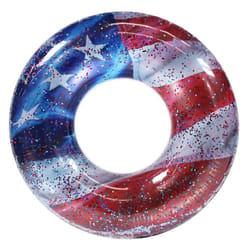 PoolCandy Multicolored PVC/Vinyl Stars & Stripes Glitter Floating Tube