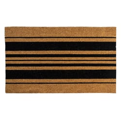 Entryways 30 in. W X 18 in. L Black/Natural Bold Stripes Coir Door Mat