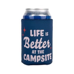 Camco Life is Better at the Campstie 12 oz Blue Neoprene Fabric Koozie