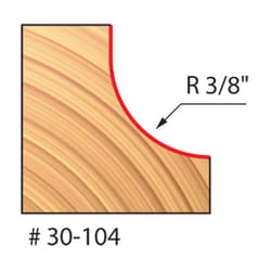 Freud 1-1/4 in. D X 3/8 in. X 2-3/16 in. L Carbide Cove Router Bit