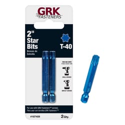 GRK Fasteners Star T40 X 2 in. L Power Bit Carbon Steel 2 pc