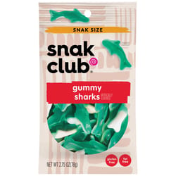 Snak Club Raspberry Sharks Gummi Candy 2.75 oz Bagged