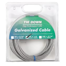 Tie Down Engineering Galvanized Galvanized Steel 1/4 in. D X 50 ft. L Aircraft Cable