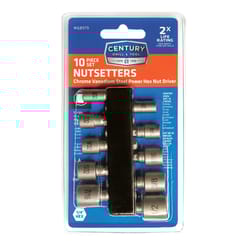 Century Drill & Tool Assorted Nut Driver Set S2 Tool Steel 10 pc