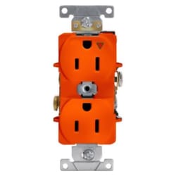 Leviton 15 amps 125 V Duplex Orange Outlet 5-15R 1 pk