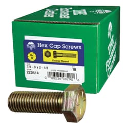 HILLMAN 7/8-9 in. D X 2-1/2 in. L Heat Treated Steel Hex Head Cap Screw 10 pk