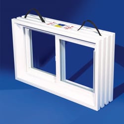 Duo-Corp PNP Slider White Glass/Vinyl Window 31.875 in. L X 16 in. H 1 pk