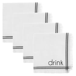 Karma Milo Black/White Cotton Napkin Set 10 in. L X 10 in. W