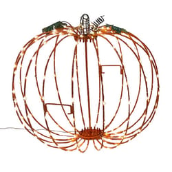 Celebrations White 216 ct 14 in. LED Prelit Short Foldable Pumpkin Halloween Decor