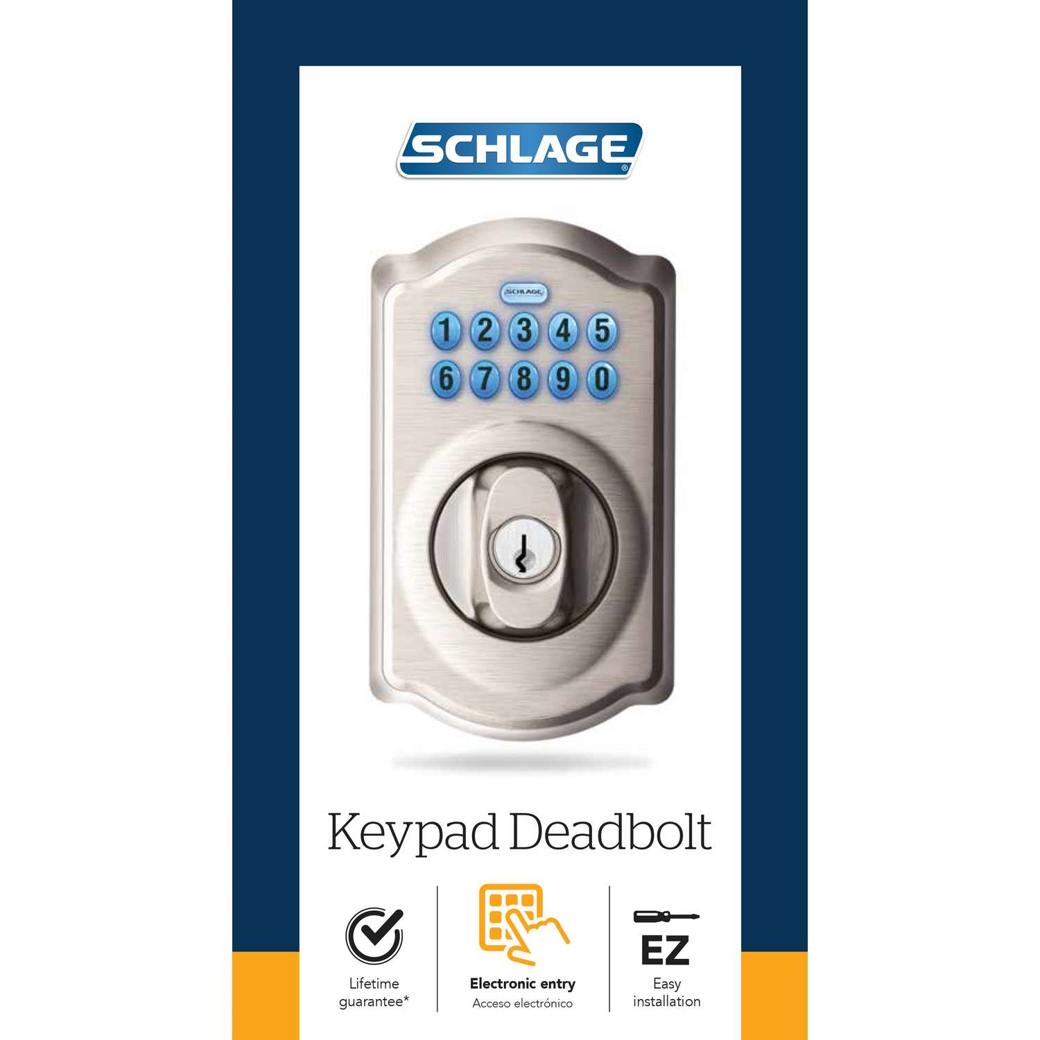 Schlage Satin Nickel Steel Electronic Keypad Entry Lock - Ace Hardware