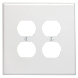 Leviton White 2 gang Thermoset Plastic Duplex Wall Plate 1 pk