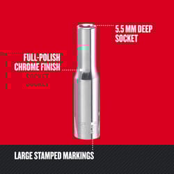 Craftsman 5.5 mm X 1/4 in. drive Metric 6 Point Deep Socket