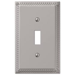 Amerelle Georgian Satin Nickel 1 gang Die-Cast Metal Toggle Wall Plate 1 pk