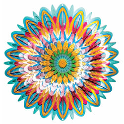 Spinfinity Designs Multi-color Stainless Steel 12 in. Mandala Floral Large Outdoor Spinner