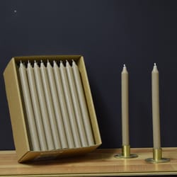 Kiri Tapers Dark Khaki Unscented Scent Taper Candle