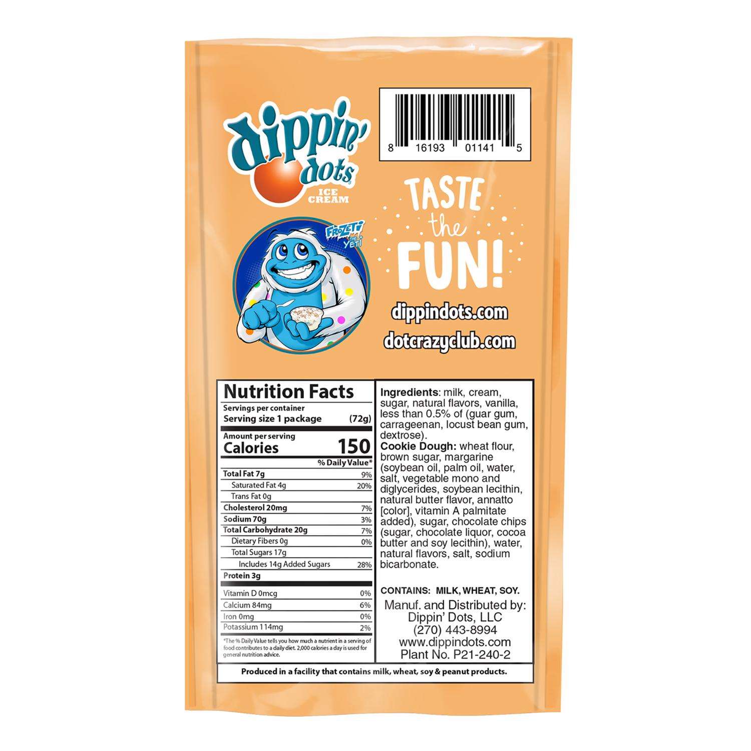 Dippin Dots Nutrition Facts Cookie Dough Besto Blog