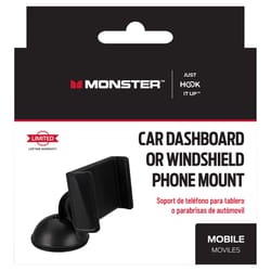 Monster Just Hook It Up Black Windshield Cell Phone Car Mount For Universal