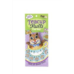 Fuzzu Multicolored Teacup Fluffs Chipmunk Catnip Toy One Size amps 1 pk