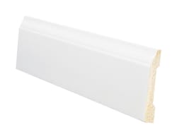 Inteplast Building Products 3/8 in. H X 3-3/16 in. W X 8 ft. L Prefinished White Polystyrene Wall Ba