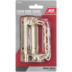 Ace 3.38 in. L Bright Brass Steel Chain Door Guard