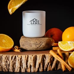 The Rustic House White Cinnamon/Orange Peel Scent Candle 8 oz