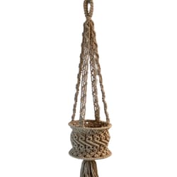 Primitive Planters 34 in. H X 6 in. W X 3 in. L Tan Cotton Hanging Planter