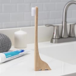 Kikkerland Brown Bamboo Toothbrush Holder