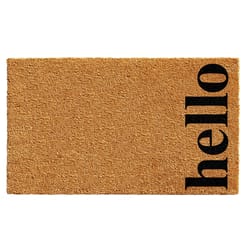 Home & More 2 ft. W X 3 ft. L Multi-color Vertical Hello Coir Door Mat