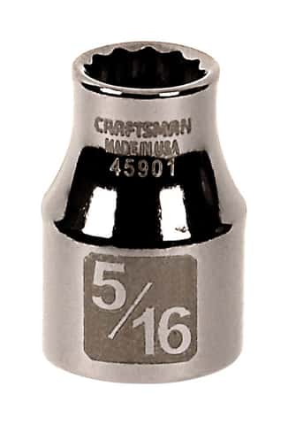 Craftsman SAE 12 Point Standard Socket - 5/16 in. X 3/8 in. Drive