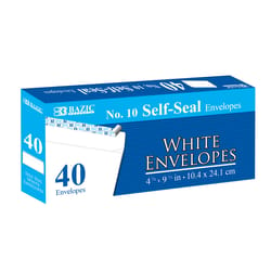 Bazic Products 4-1/8 in. W X 9-1/2 in. L No. 10 White Envelopes 40 pk