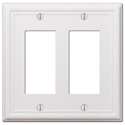 Amerelle Chelsea White 2 gang Stamped Steel Decorator Wall Plate 1 pk