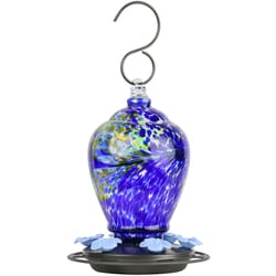 Nature's Way Hummingbird 28 oz Glass Artisan Gravity Nectar Bird Feeder 6 ports