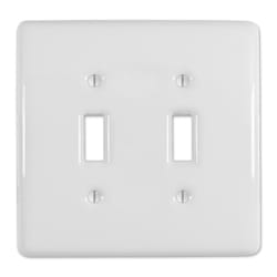 Amerelle Metro White 2 gang Ceramic Toggle Wall Plate 1 pk