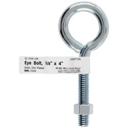 Hampton 3/8 in. X 4 in. L Zinc-Plated Steel Eyebolt with Nut Nut Included