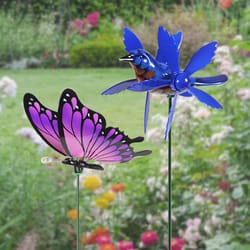 Exhart WindyWings Multicolored Plastic 29 in. H X 7 in. L X 7 in. W Butterfly, Whirlgig Bird Outdoor