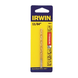 Irwin 11/64 in. X 3-1/4 in. L High Speed Steel Drill Bit Straight Shank 1 pc