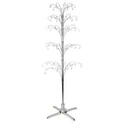 Silver Steel Fiddlehead Rotating Windchime Display Rack