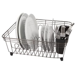 OGGI 14 in. L X 13 in. W X 6 in. H Black Metal Dish Drainer