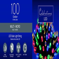 Celebrations LED Micro/5mm Multicolored 100 ct String Christmas Lights 16.24 ft.