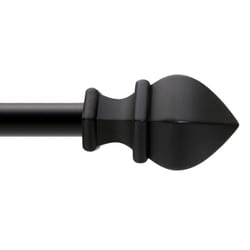 Kenney Fast Fit Matte Black Waverly Curtain Rod 42 in. L X 120 in. L