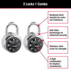 Master Lock 2 in. H X 7/8 in. W X 1-7/8 in. L Steel Anti-Shim Technology Padlock