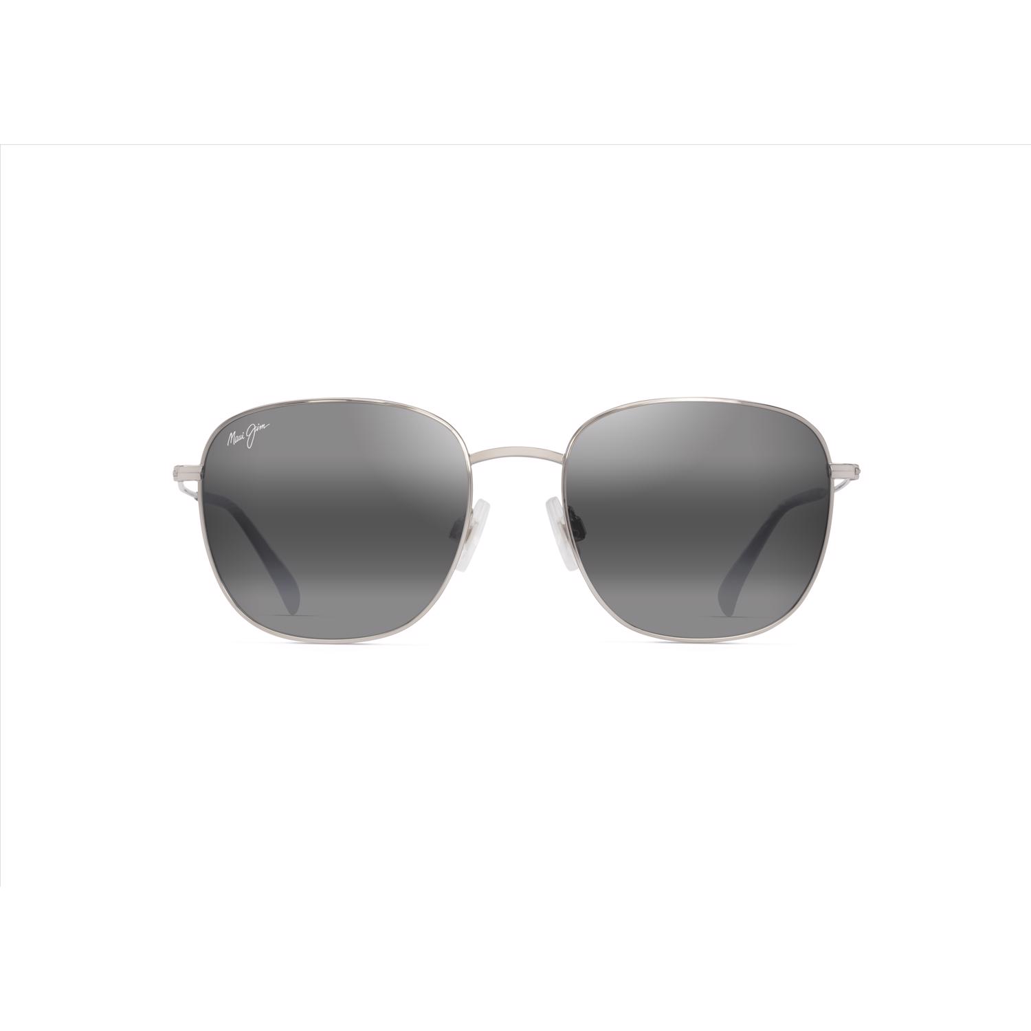 Maui Jim Olali AF Unisex Shiny Silver w/Black Frame Neutral Grey Lens Polarized Sunglasses